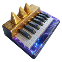 beautiful vintage Piano Keys Top View Isolated Element authentic png