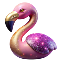beautiful rustic Pink Flamingo Bird Side Profile Isolated Element high quality png