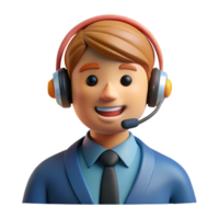 impressive traditional Smiling customer service representative with headset, original png