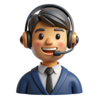 magnificent artistic Smiling customer service representative with headset, exclusive png