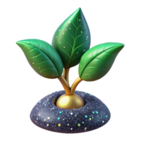 vibrant abstract Plant Sprout Cutout with Green Leaves high quality png