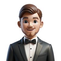 serene rustic Handsome groom in a tuxedo, professional png
