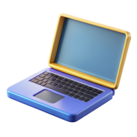 wonderful minimalist Laptop computer with open lid, high resolution png