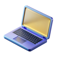 impressive classic Laptop computer with open lid, high resolution png