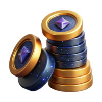impressive rustic Precarious Stack of Coins Isolated Cutout high resolution png