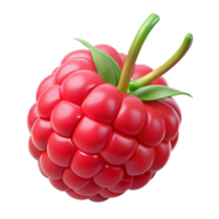 impressive creative Red raspberry with stem premium png