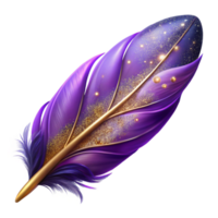 elegant abstract Purple Feather Single Plume Soft Texture Transparent Background genuine png