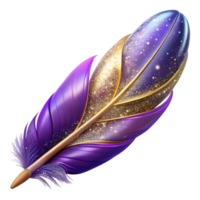 magnificent abstract Purple Feather Single Plume Soft Texture Transparent Background png
