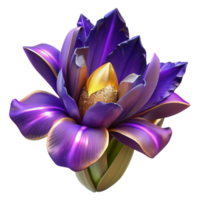 serene abstract Purple Iris Flower Blooming Side View Cutout Element original png