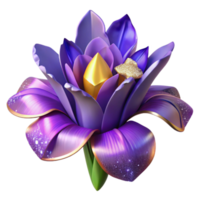 impressive creative Purple Iris Flower Blooming Side View Cutout Element high quality png
