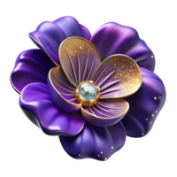 beautiful minimalist Purple Pansy Flower Blooming Front View Cutout Element authentic png