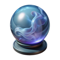 impresionante rústico un soltero, encantado cristal pelota, arremolinándose con neblina, prima png
