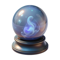 wonderful rustic A single, enchanted crystal ball, swirling with mist, professional png