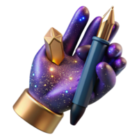 vibrant artistic Realistic Hand Holding a Pencil Cutout original png