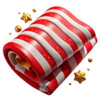 serene minimalist Red and White Striped Beach Towel Top View Isolated Element genuine png