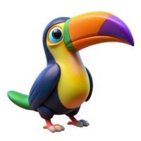 beautiful artistic A colorful toucan, with a large beak premium png