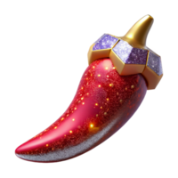 elegant abstract Red Chili Pepper Side View Element professional png