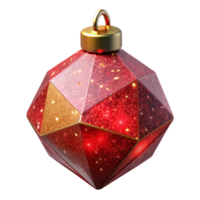 elegant artistic Red Christmas Ornament Angled View Isolated Element high resolution png