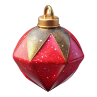 dramatic abstract Red Christmas Ornament Angled View Isolated Element premium png
