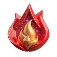 beautiful abstract Red Fire Flame Icon Cutout Element authentic png