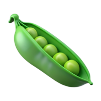 serene rustic Green pea pod, open detailed png