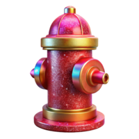 impressive creative Red Fire Hydrant Sidewalk Perspective Isolated Element professional png