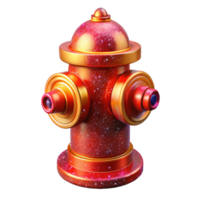 extraordinary vintage Red Fire Hydrant Sidewalk Perspective Isolated Element authentic png