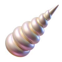 magnificent rustic A realistic rendering of a unicorn horn, spiraled and pearly white, high quality png