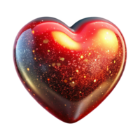 impressive modern Red Heart Shape Isolated on Transparent Background high quality png