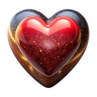 elegant artistic Red Heart Shape Isolated on Transparent Background png