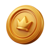 beautiful minimalist A single, ancient gold coin with a royal insignia, high resolution png