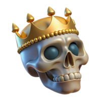 extraordinary modern A realistic rendering of a human skull wearing a jeweled crown, original png