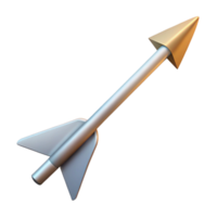 elegant rustic A single, sharp arrow with fletching and a metal tip, authentic png