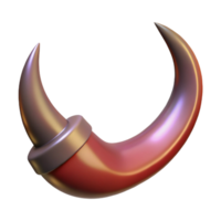 extraordinary rustic A realistic rendering of a demon horn, curved and sharp, original png