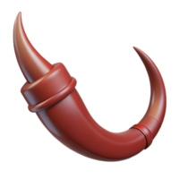 wonderful traditional A realistic rendering of a demon horn, curved and sharp, exclusive png