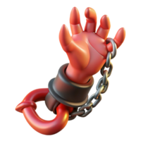 magnificent minimalist A realistic rendering of a chained demon hand reaching out, original png
