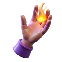 wonderful contemporary A realistically rendered sorceress hand casting a spell with glowing fingers, detailed png