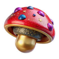 elegant artistic Red Mushroom Cap Top View Element original png
