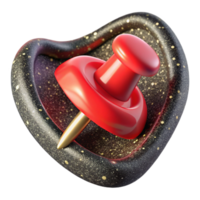 beautiful abstract Red Pushpin Top View Cutout detailed png