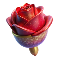 elegant contemporary Red Rose Bud Side View Isolated on Transparent Background genuine png