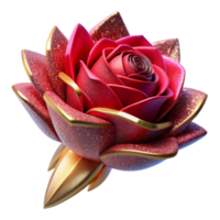 wonderful abstract Red Rose Side Angle Isolated with Thorns original png