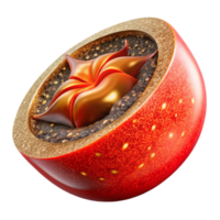 dramatic creative Red Tomato Sliced Cutout with Seeds Visible png