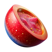 vibrant abstract Red Tomato Slice Macro View Isolated professional png