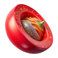 stunning rustic Red Tomato Slice Macro View Isolated png