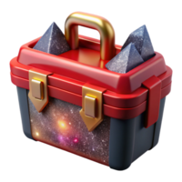 serene rustic Red Toolbox Front View Isolated authentic png