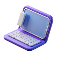 stunning traditional Tablet computer with keyboard case 4K png