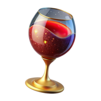 serene modern Red Wine Glass Side View with Stem Isolated genuine png