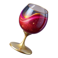 elegant artistic Red Wine Glass Side View with Stem Isolated png