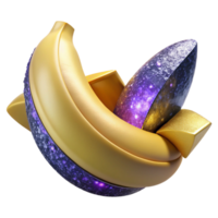 impressive artistic Ripe Banana Peel Partially Peeled Transparent Background high quality png