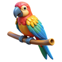 wonderful minimalist A colorful macaw parrot, perched on a branch branch not visible , exclusive png